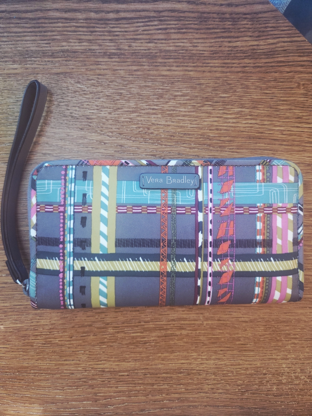 Vera Bradley Colorful Plaid RFID Wristlet Wallet NWT